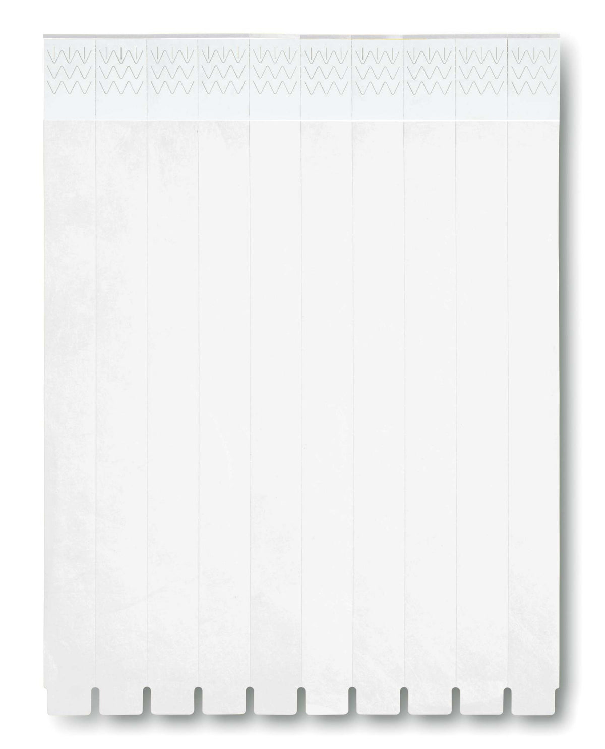 TYVEK – One sheet of 10 wristbands – White