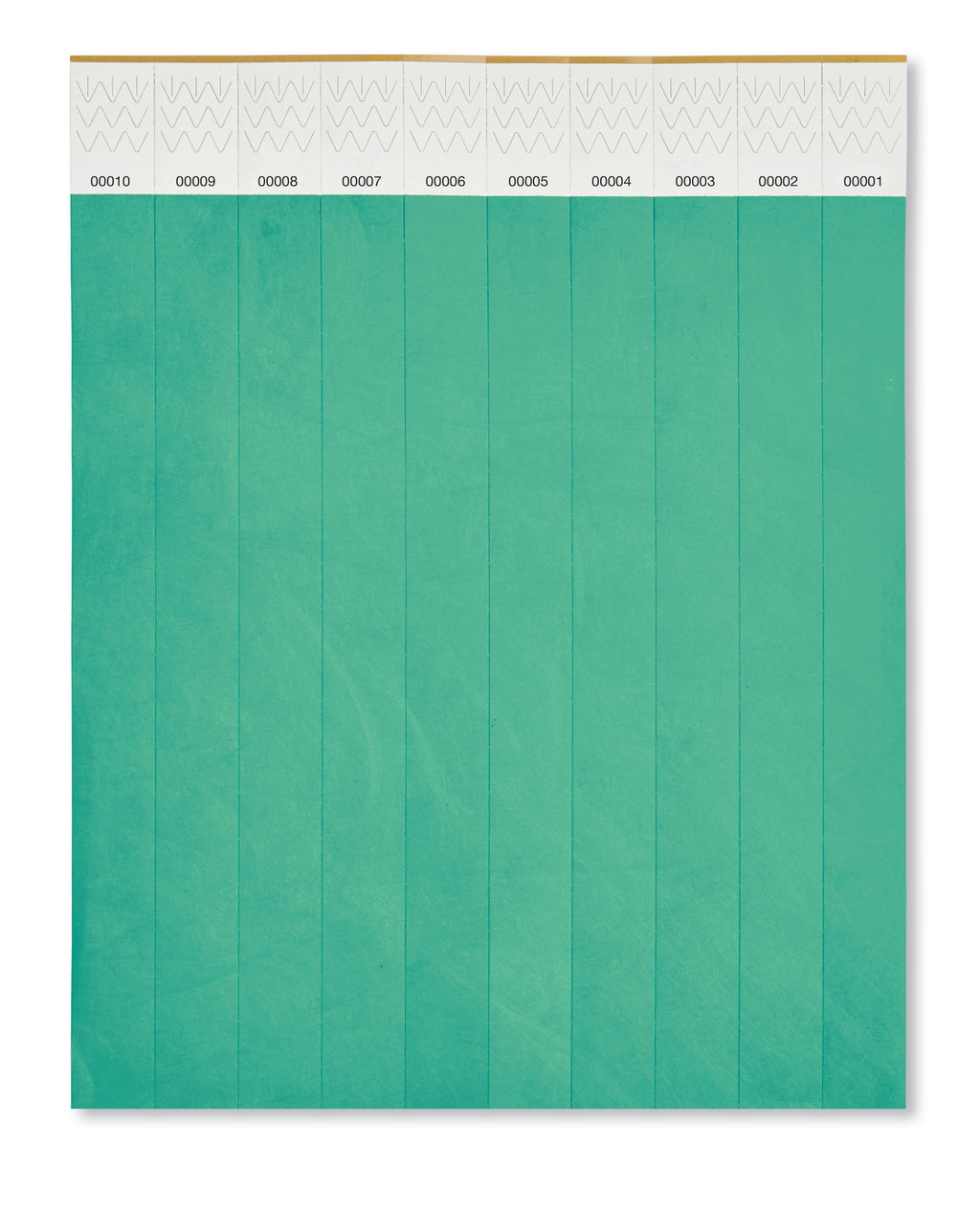 TYVEK – One sheet of 10 wristbands – Turquoise