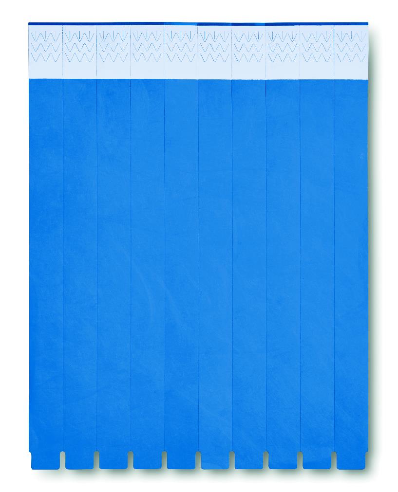TYVEK – One sheet of 10 wristbands – Royal Blue