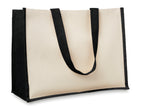 CAMPO DE FIORI – Jute and canvas shopping bag – Black