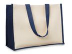 CAMPO DE FIORI – Jute and canvas shopping bag – Blue