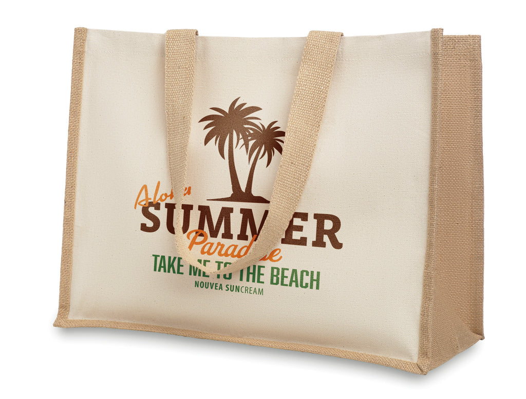 CAMPO DE FIORI – Jute and canvas shopping bag – item picture printed
