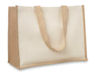 CAMPO DE FIORI – Jute and canvas shopping bag – Beige