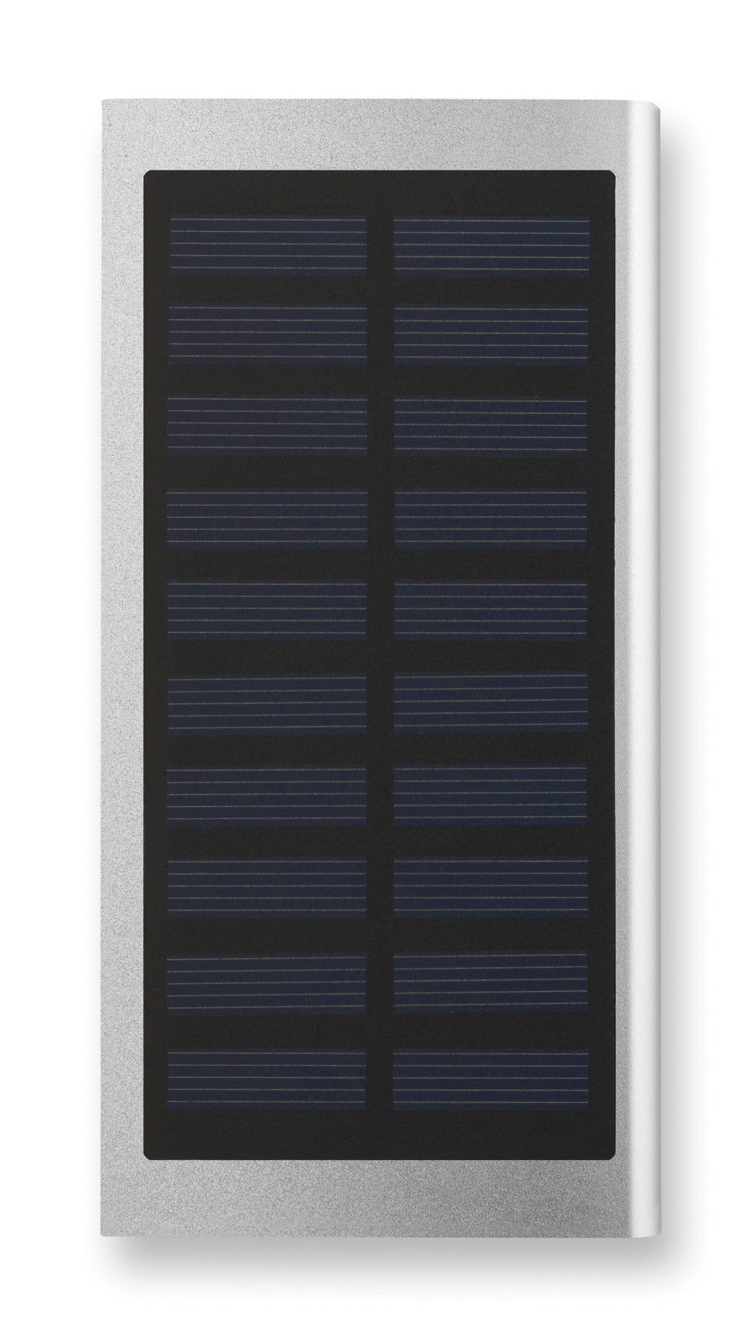 SOLAR POWERFLAT – Solar Powerbank 8000mAh 10.5W – Matt Silver