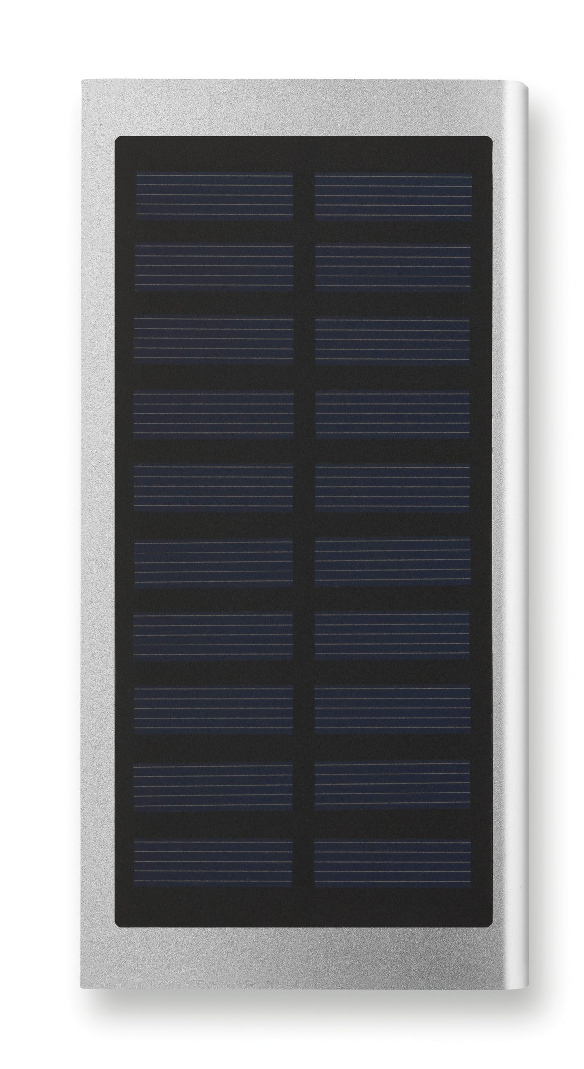 SOLAR POWERFLAT – Solar Powerbank 8000mAh 10.5W – Matt Silver