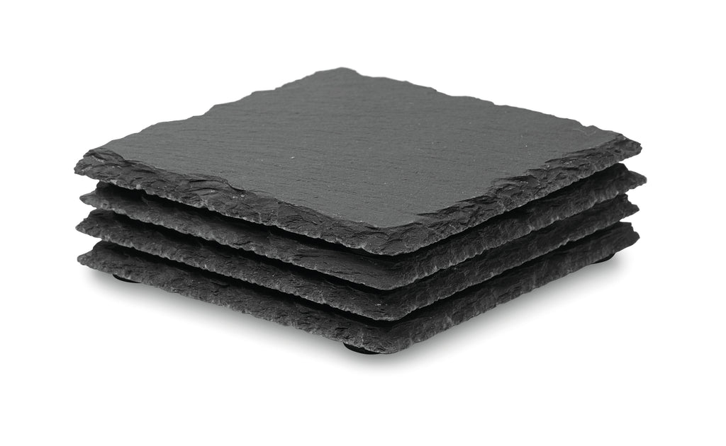 SLATE4 – Slate coasters with EVA bottom – Black