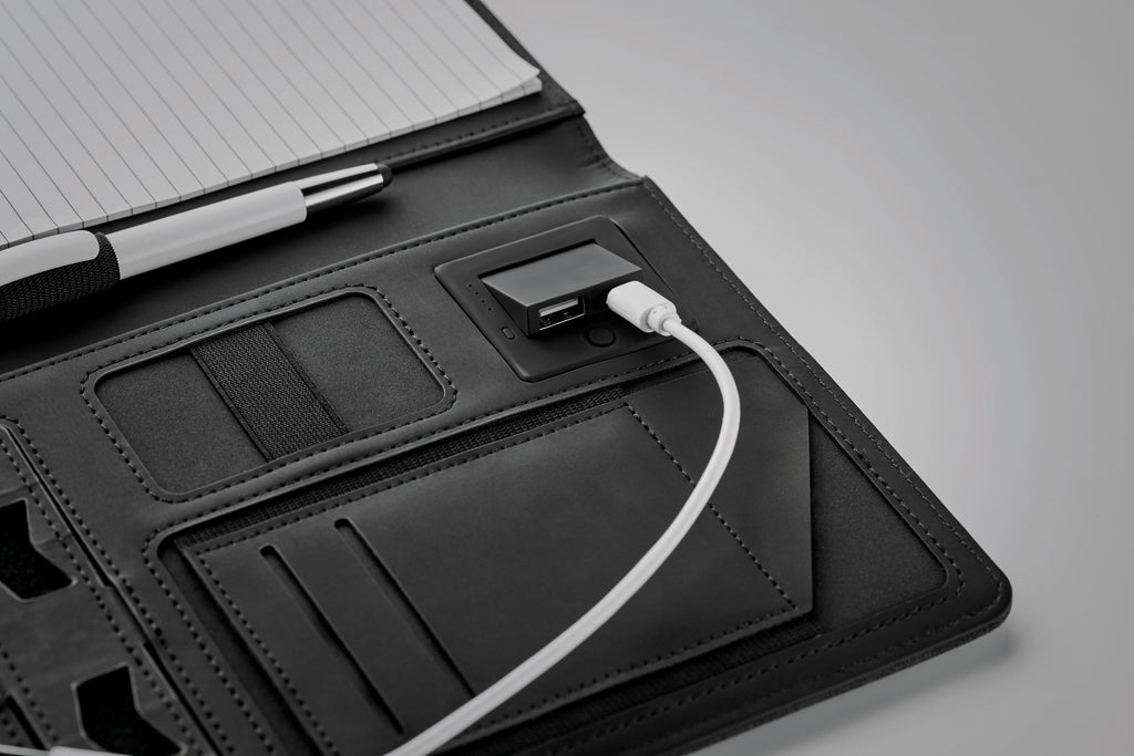 POWERNOTY – A5 folder with power bank – item picture open