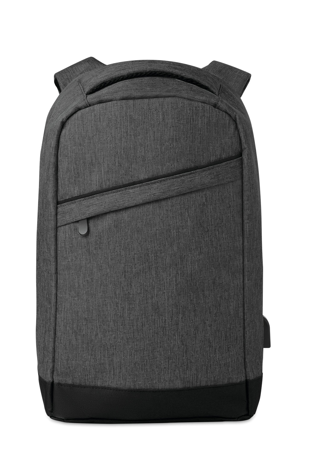 BERLIN – 2 tone backpack incl USB plug – Black
