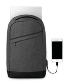 BERLIN – 2 tone backpack incl USB plug – item picture side