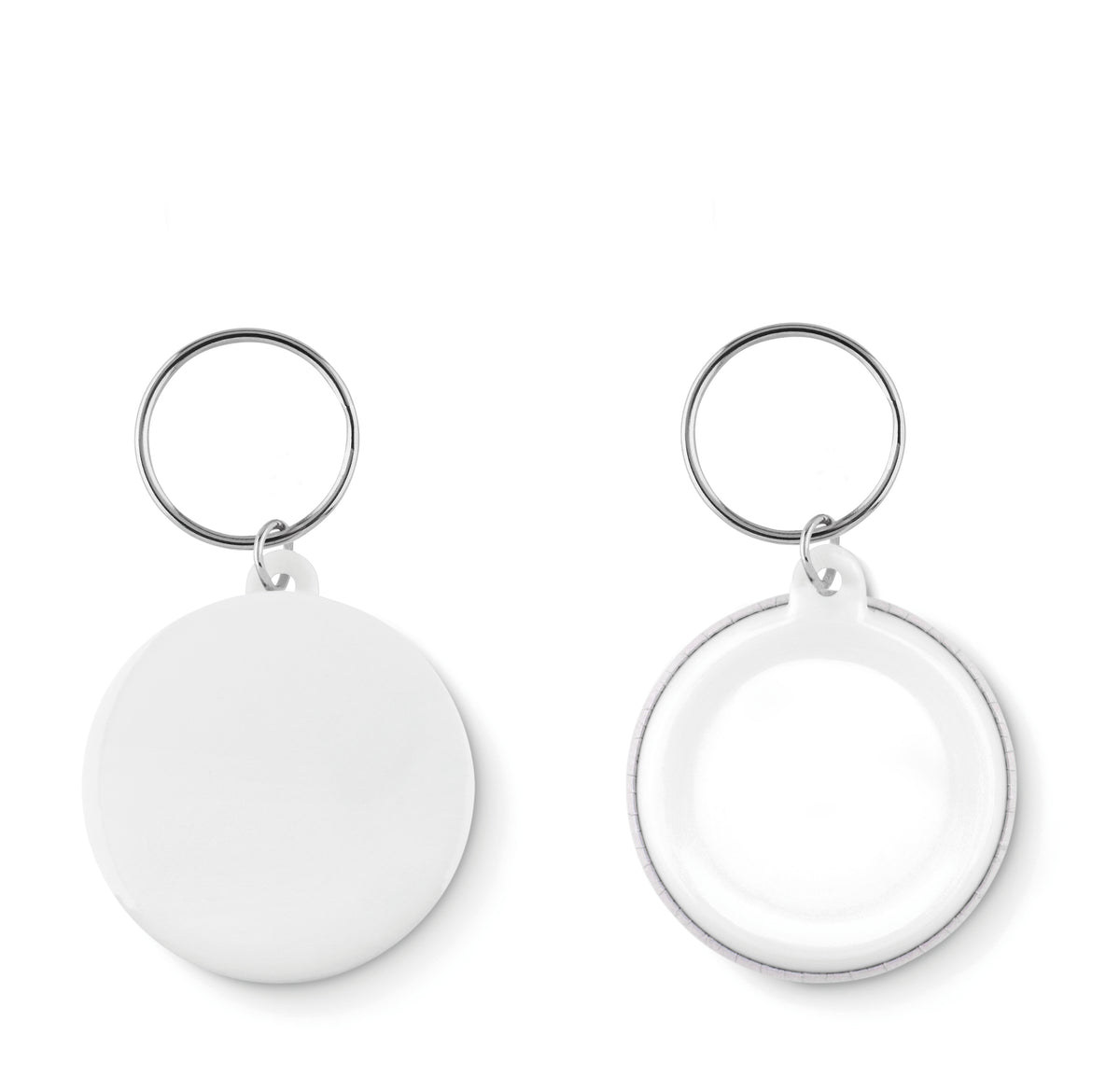 PIN KEY – Small pin button key ring – White
