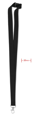 PANY – Lanyard with metal hook 20 mm – Black