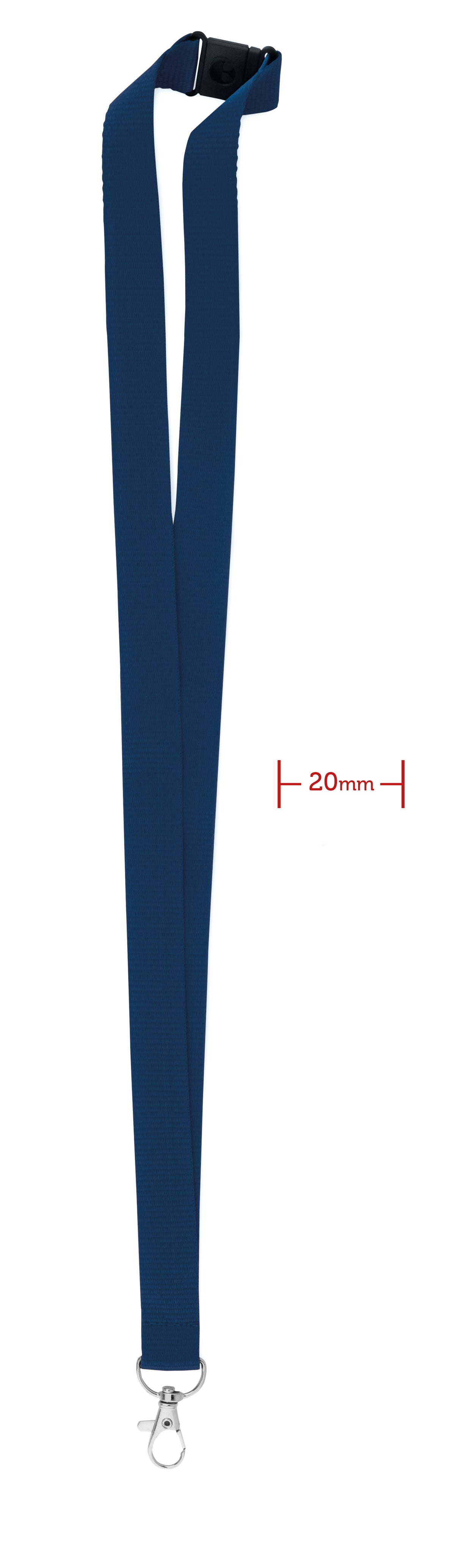 PANY – Lanyard with metal hook 20 mm – Blue