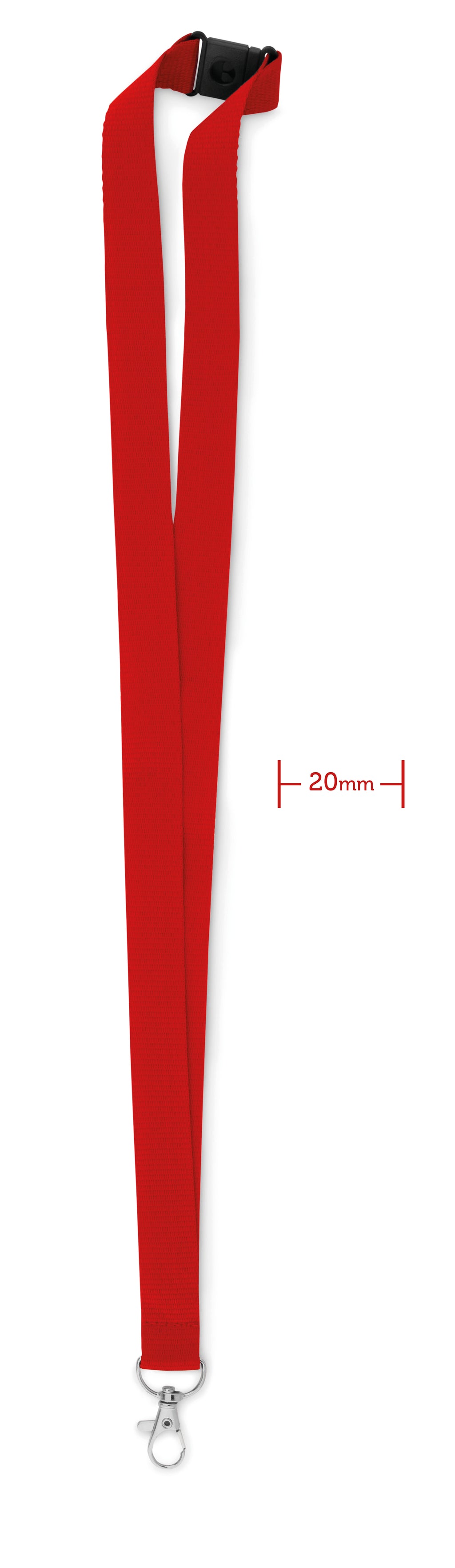 PANY – Lanyard with metal hook 20 mm – Red