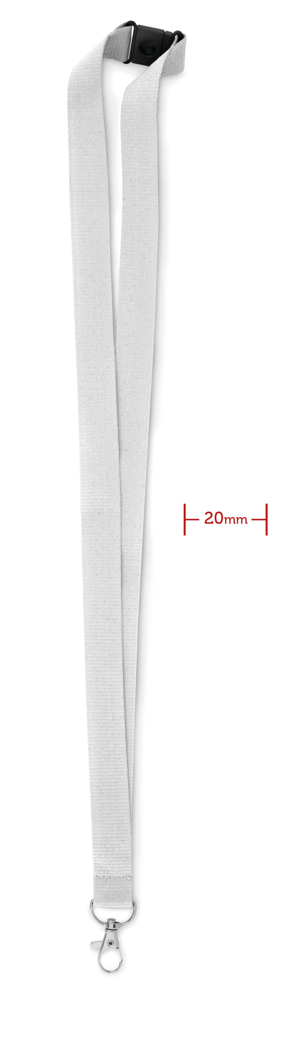 PANY – Lanyard with metal hook 20 mm – White