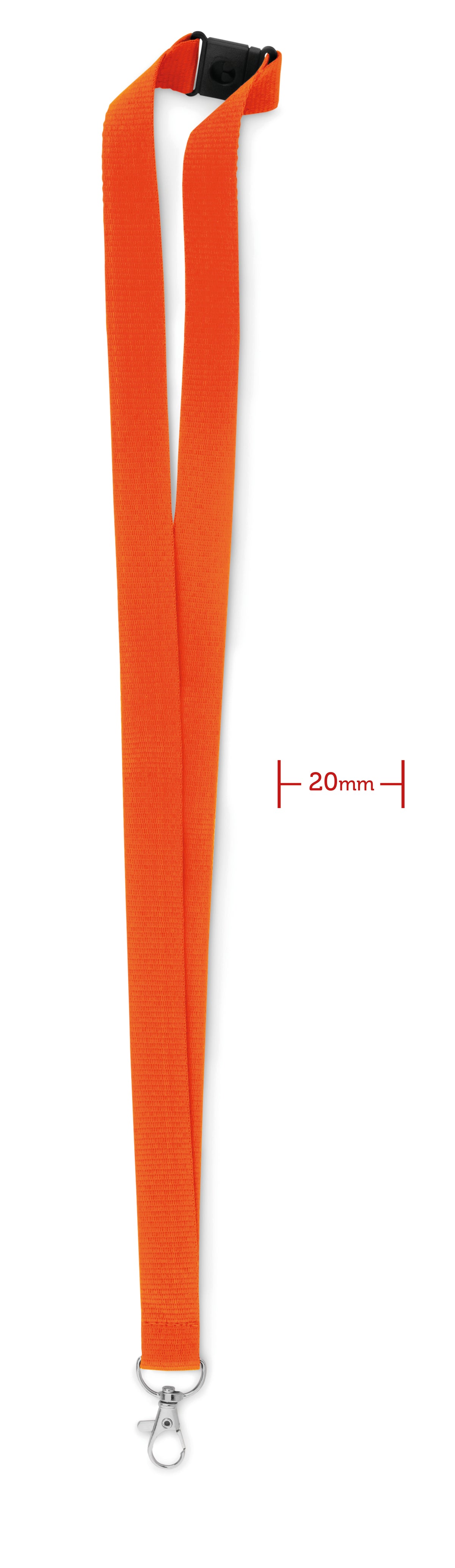 PANY – Lanyard with metal hook 20 mm – Orange