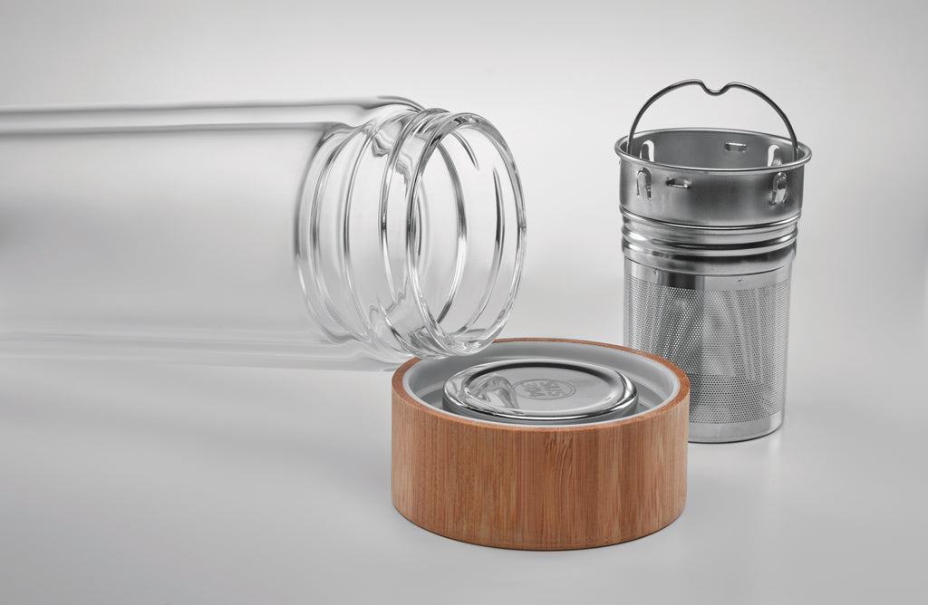 BATUMI GLASS – Double wall glass bottle 420ml – item picture open