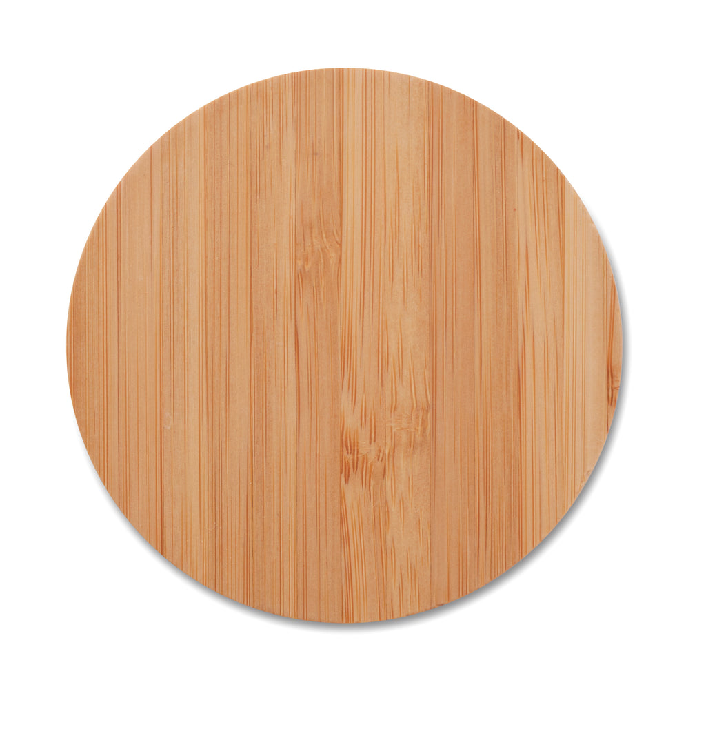 RUNDO – Wireless charger bamboo 5W – item picture side