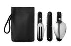 3 SERVICE – 3-piece camping utensils set – Black