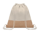 INDIA – Drawstring bag w/ jute details – Beige