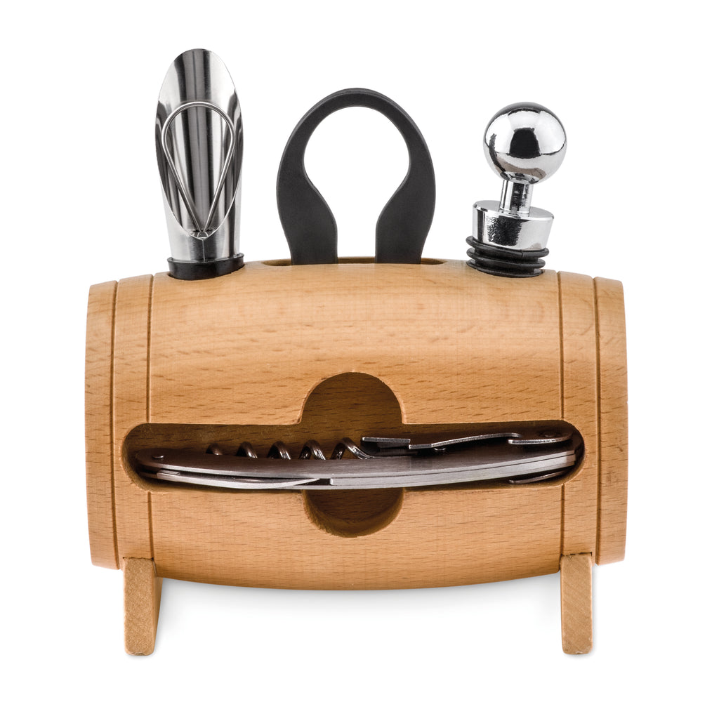BOTA – 4 pcs wine set in wooden stand – item picture back