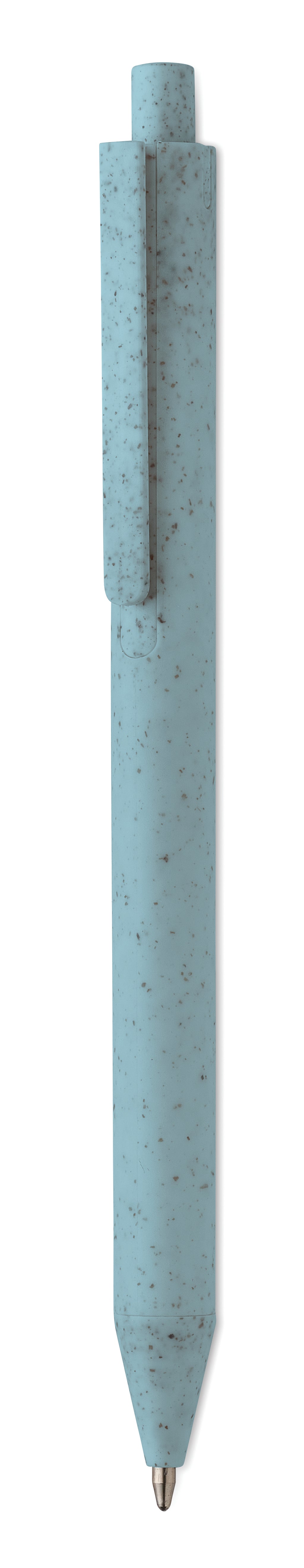 PECAS – Wheat Straw/ABS push type pen – Blue