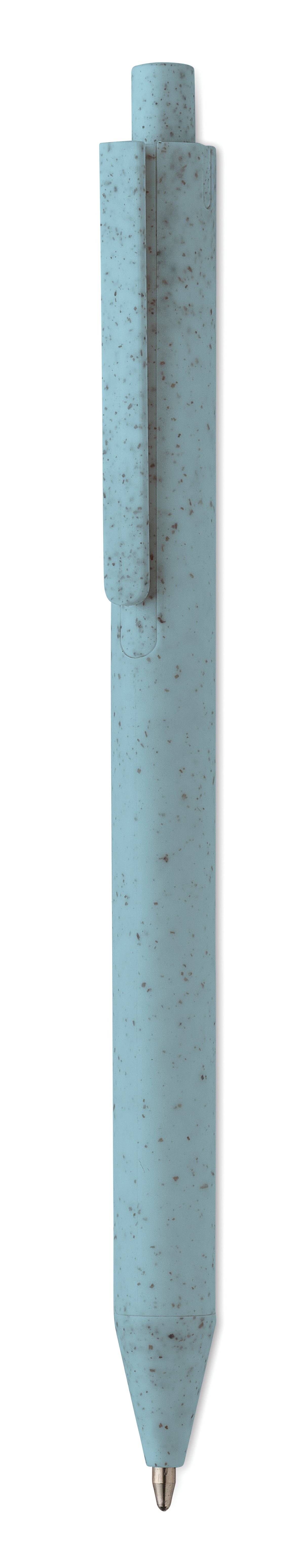 PECAS – Wheat Straw/ABS push type pen – Blue