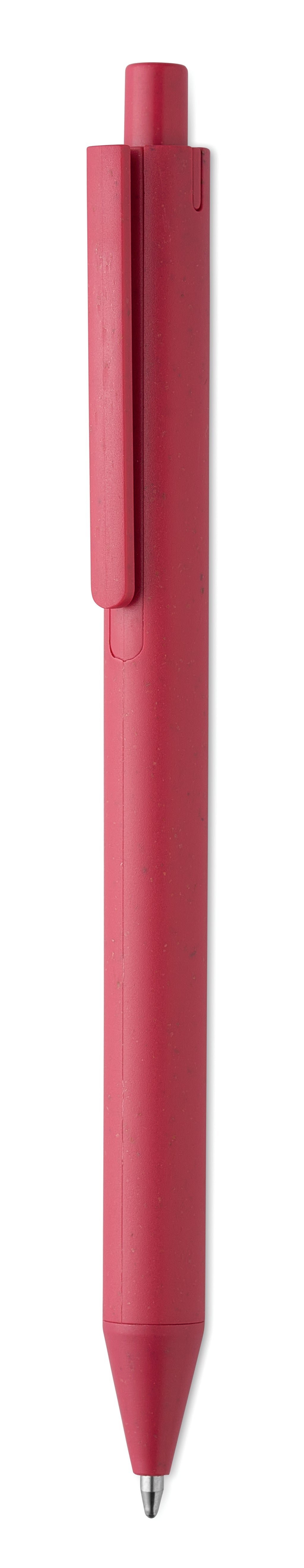 PECAS – Wheat Straw/ABS push type pen – Red