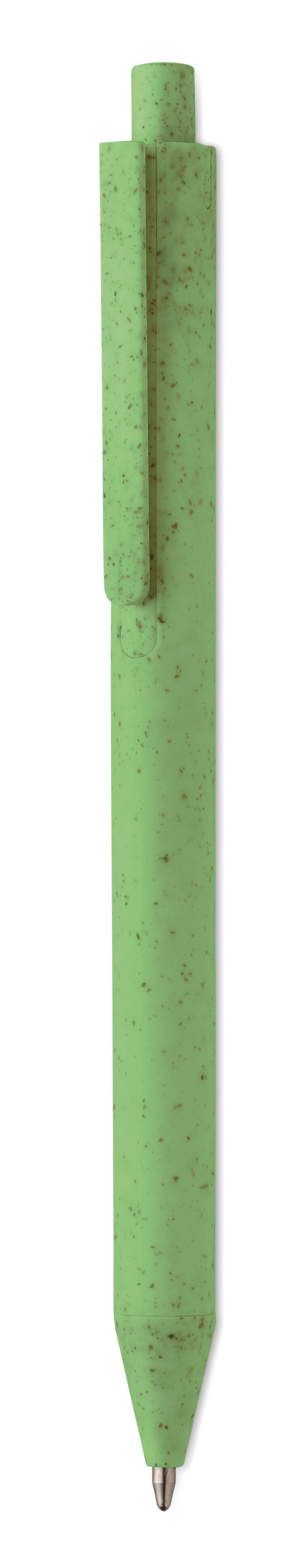 PECAS – Wheat Straw/ABS push type pen – Green