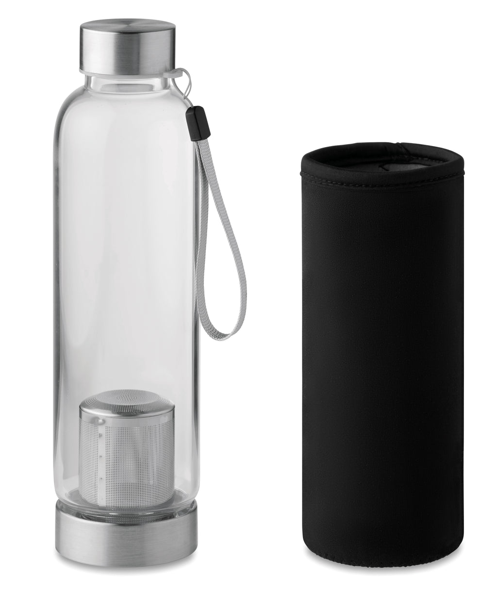 UTAH TEA – Single wall glass bottle 500ml – Black