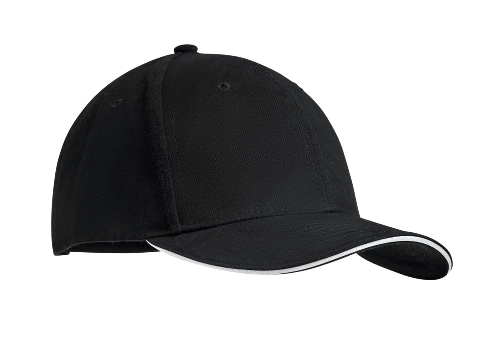 TEKAPO – 6 panel baseball cap 270 gr/m – White/Black