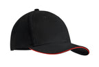 TEKAPO – 6 panel baseball cap 270 gr/m – Black/Red