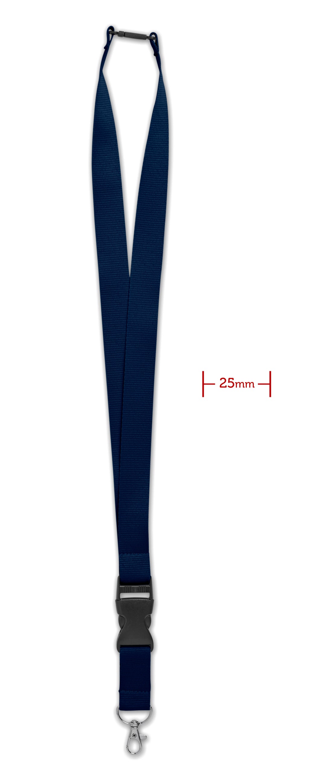 WIDE LANY – Lanyard with metal hook 25mm – Blue