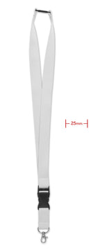 WIDE LANY – Lanyard with metal hook 25mm – White