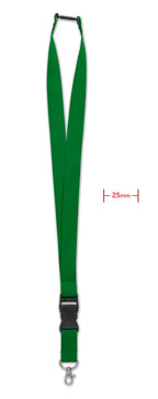 WIDE LANY – Lanyard with metal hook 25mm – Green