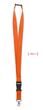 WIDE LANY – Lanyard with metal hook 25mm – Orange