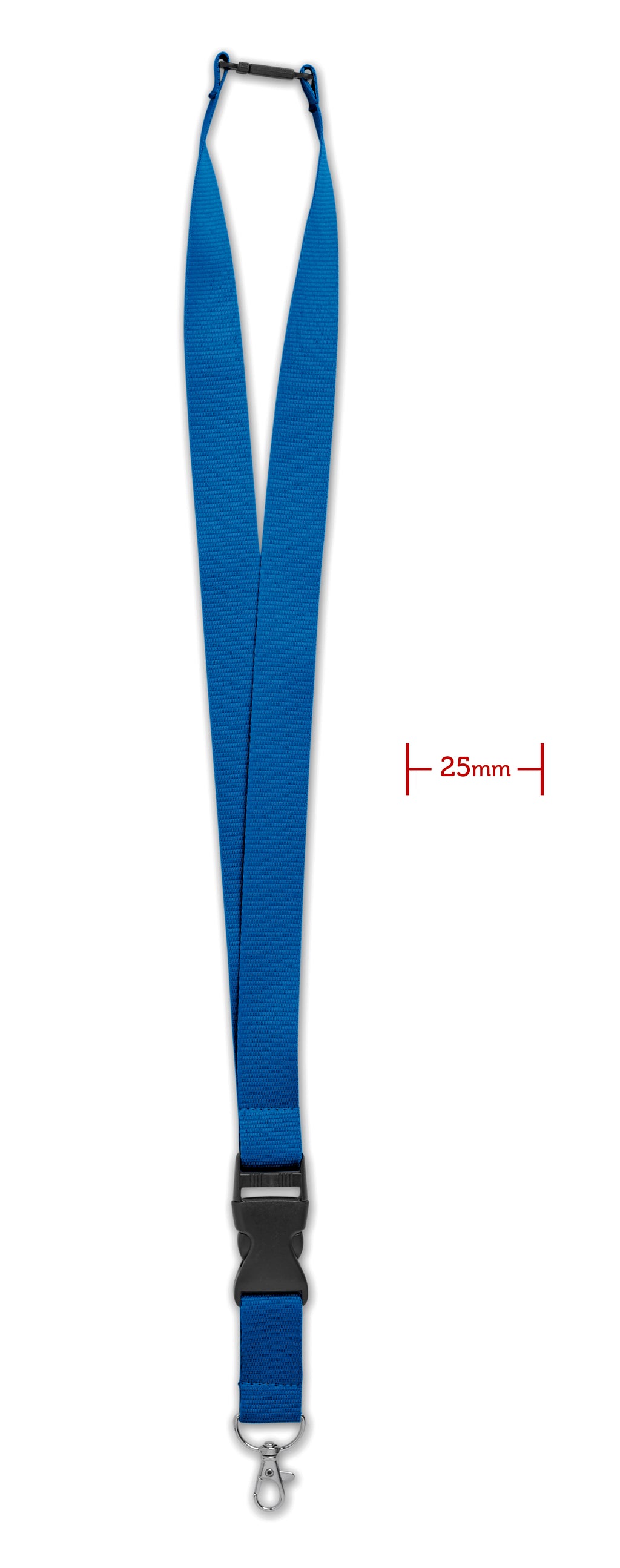 WIDE LANY – Lanyard with metal hook 25mm – Royal Blue