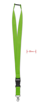 WIDE LANY – Lanyard with metal hook 25mm – Lime