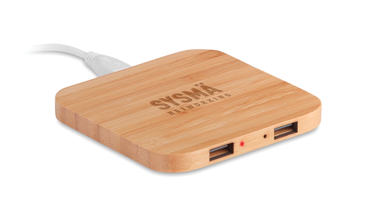 CUADRO – Bamboo wireless charge pad 5W – item picture printed