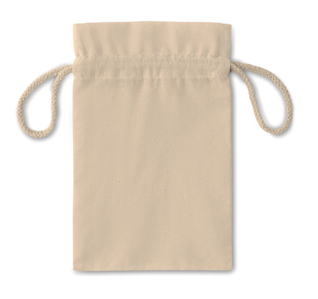 TASKE SMALL – Small Cotton draw cord bag – item picture open