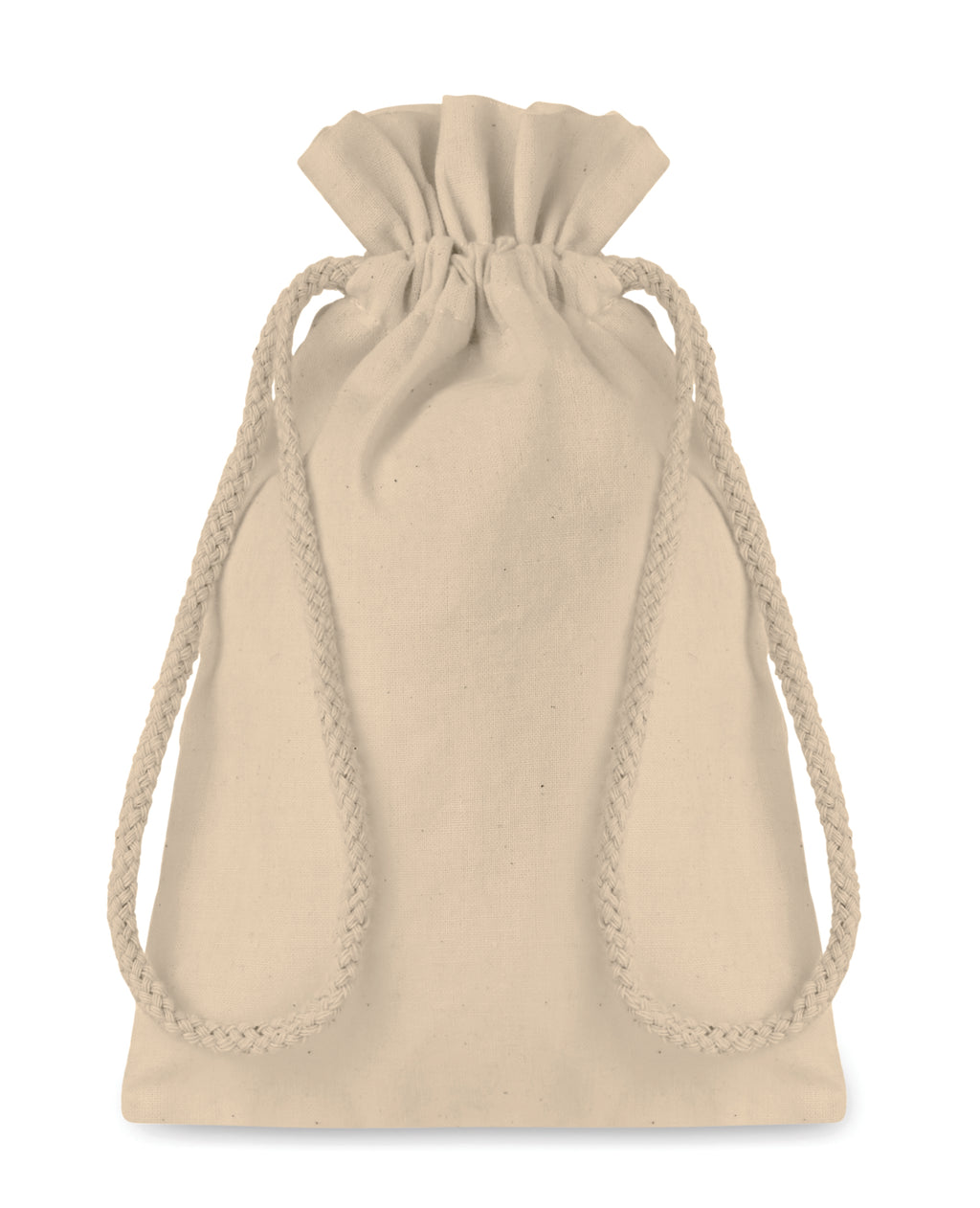 TASKE SMALL – Small Cotton draw cord bag – Beige