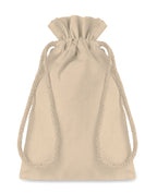 TASKE SMALL – Small Cotton draw cord bag – Beige