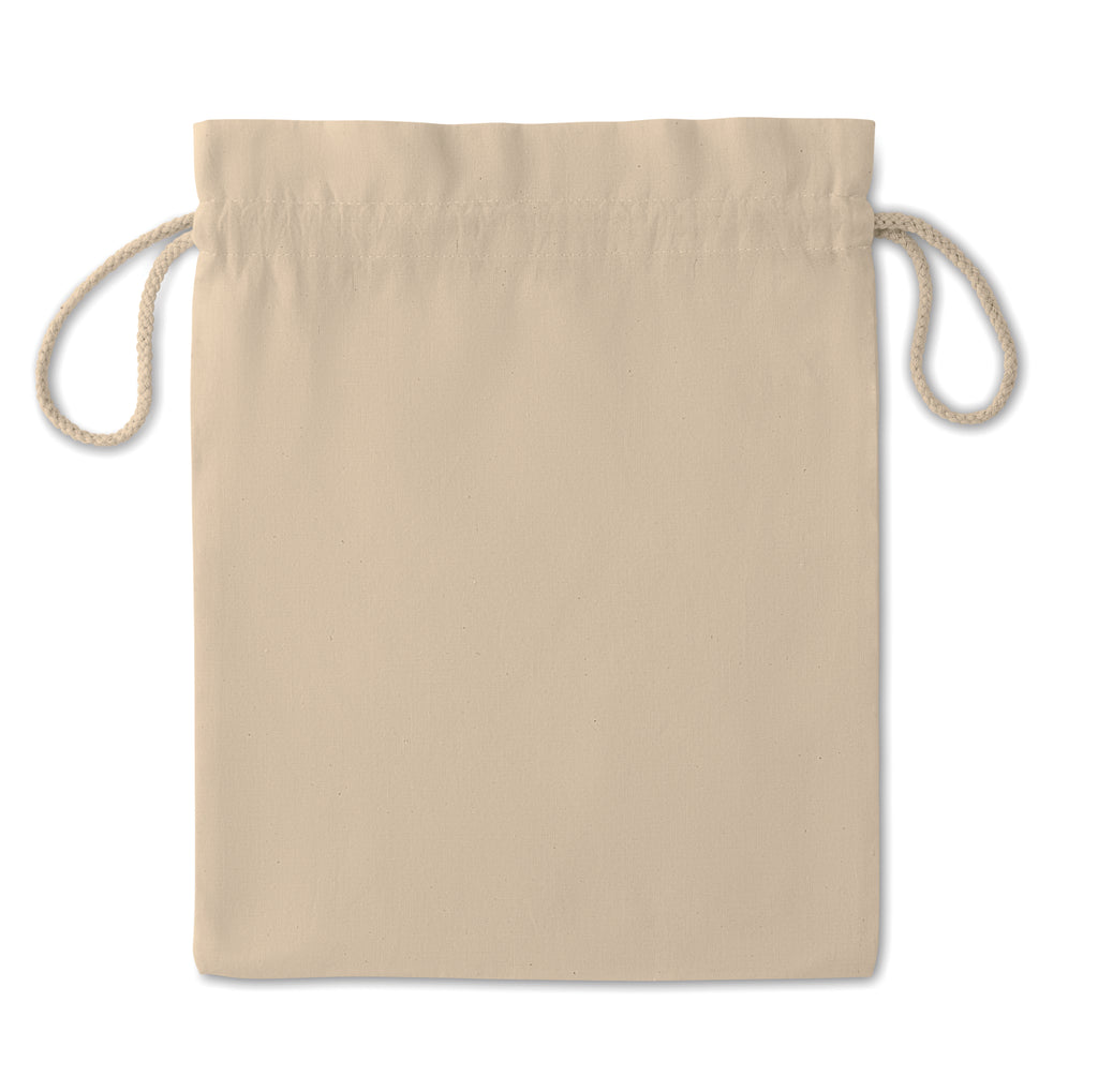 TASKE MEDIUM – Medium Cotton draw cord bag – item picture open