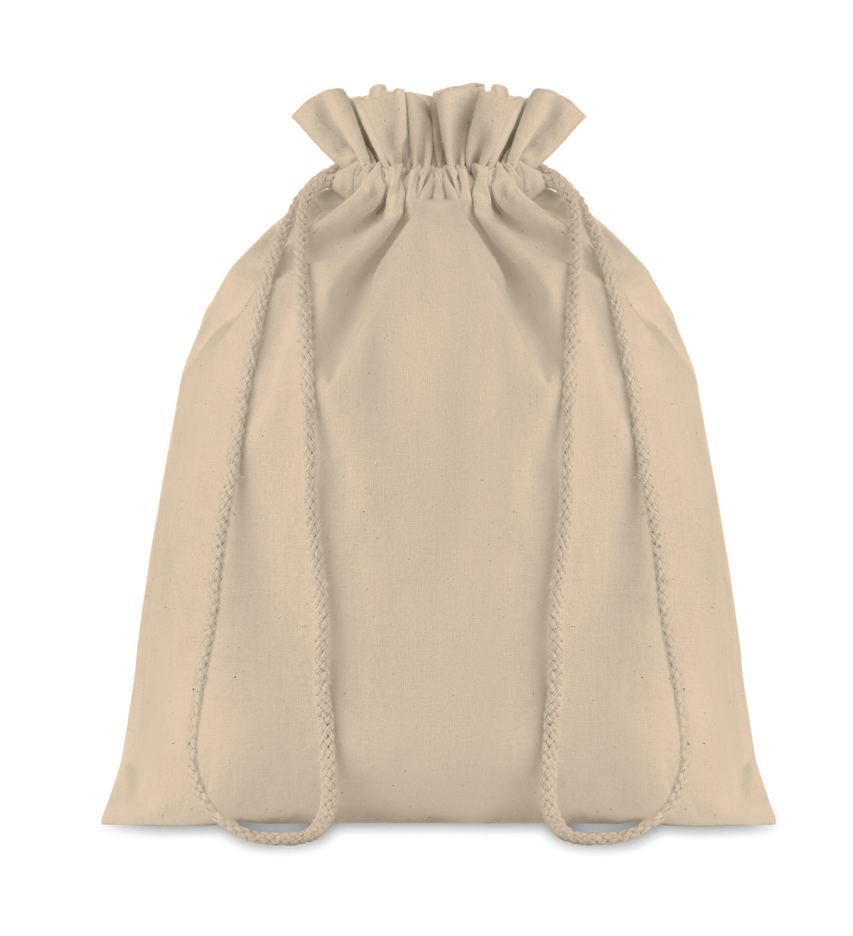 TASKE MEDIUM – Medium Cotton draw cord bag – Beige