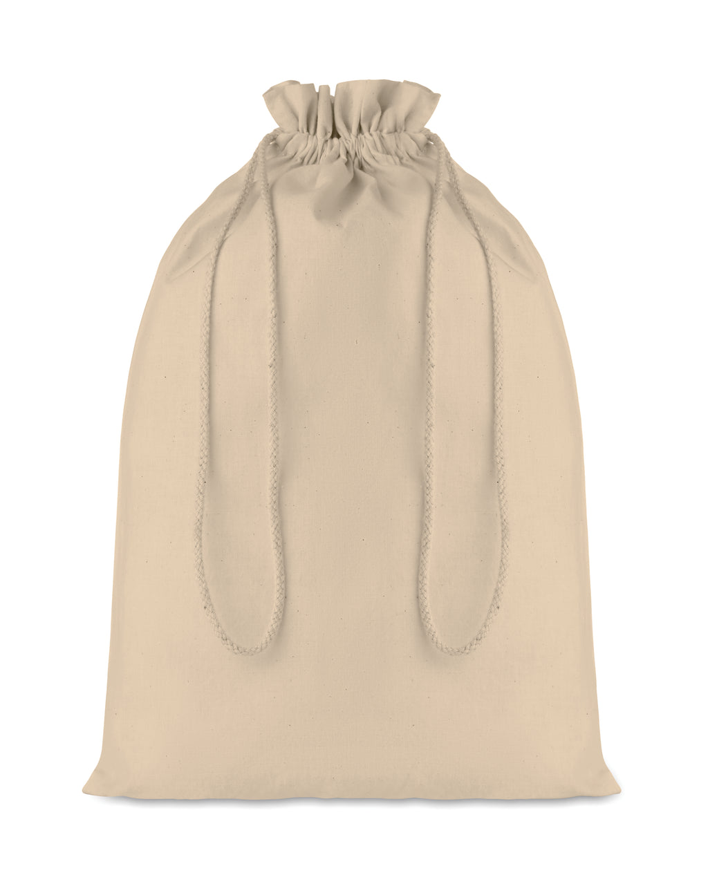 TASKE LARGE – Large Cotton draw cord bag – Beige