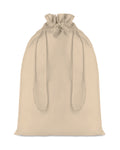 TASKE LARGE – Large Cotton draw cord bag – Beige