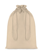 TASKE LARGE – Large Cotton draw cord bag – Beige