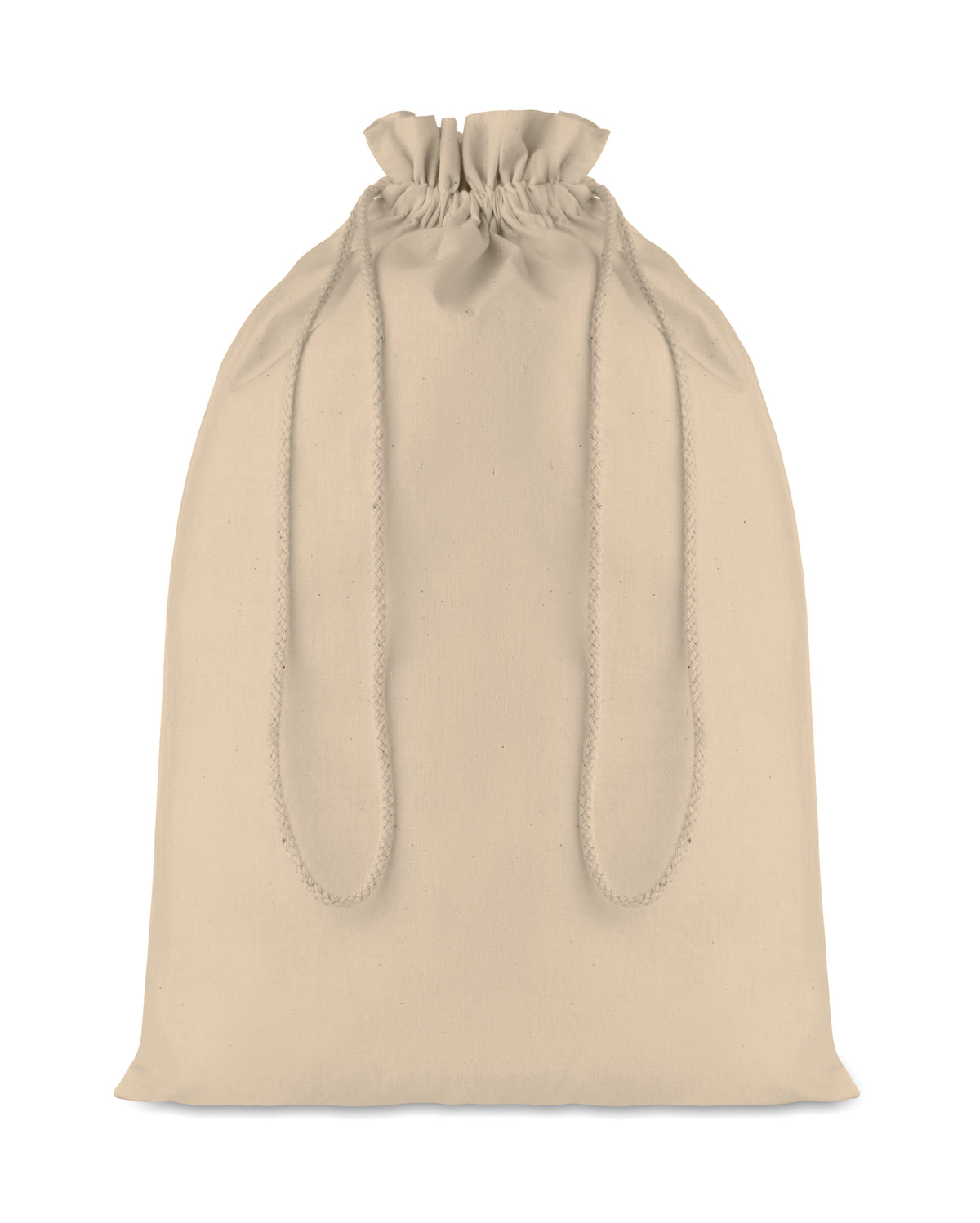 TASKE LARGE – Large Cotton draw cord bag – Beige