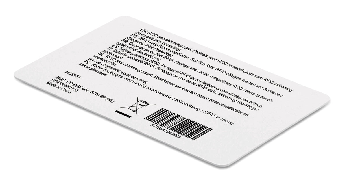 CUSTOS – RFID Anti-skimming card – item picture back