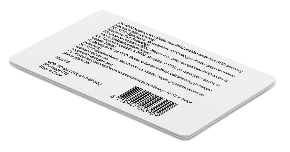BLOCKING – RFID blocking card – item picture back