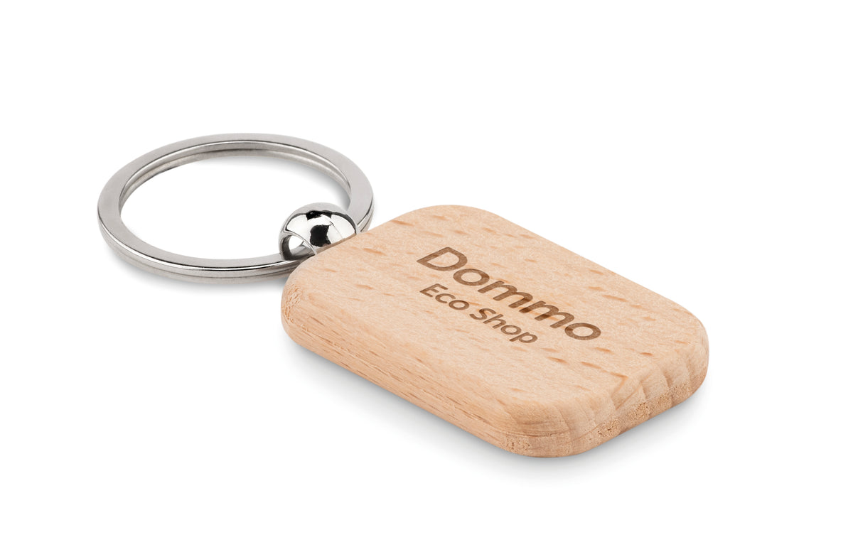 POTY WOOD – Rectangular wooden key ring – item picture printed